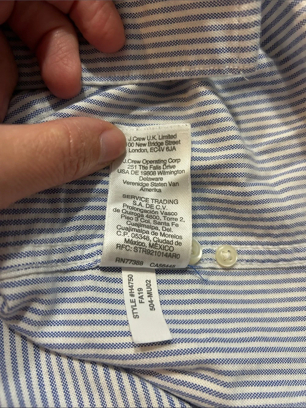 J. Crew Light Blue and White Pinstripe Slim fit Button-Down Shirt